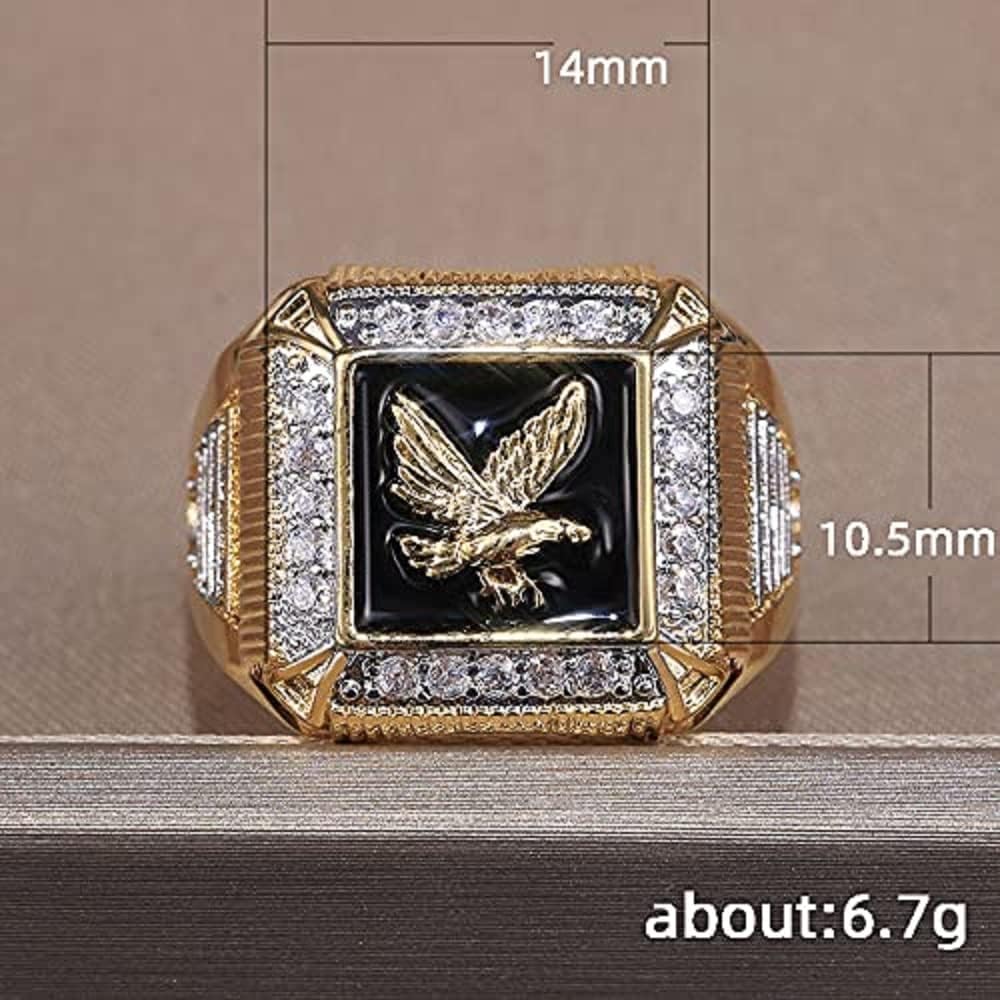 Atmospheric men's gold-plated eagle ring casual wild ring (10) - Image 4