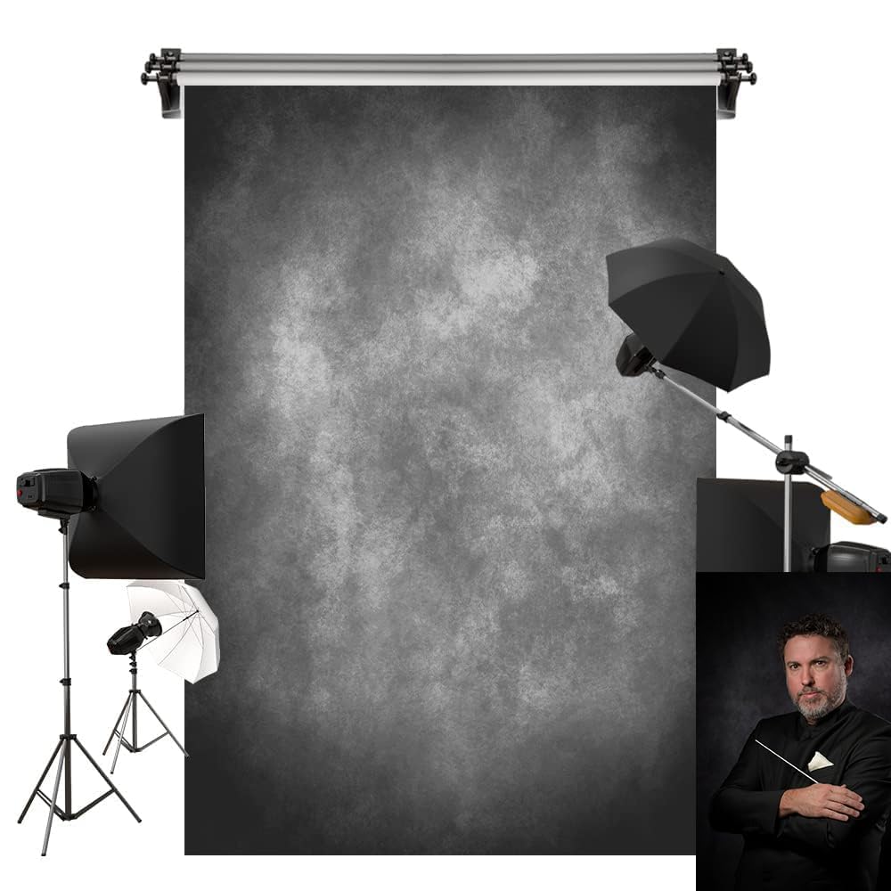 Kate 5x7ft Gray Texture Backdrop Gray Purple Abstract Portrait Headshot Backgrounds for Photoshoot, Photo Video Studio Prop