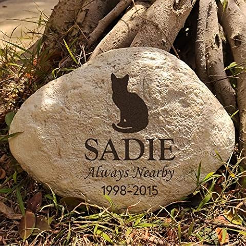 MARYTUMM Personalized Cat Memorial stone, Custom Cat Grave Markers, Cat Headstone, Cat Memorial Plague, Cat Loss Gift Cover