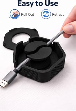 VeltroniX Kablo Düzenleyici ve Otomatik Kablo Sarma Aparatı – USB Şarj Kablosu Toplayıcı, Telefon Kablo Organizer, Taşınabilir Kablo Sarıcı.(siyah)