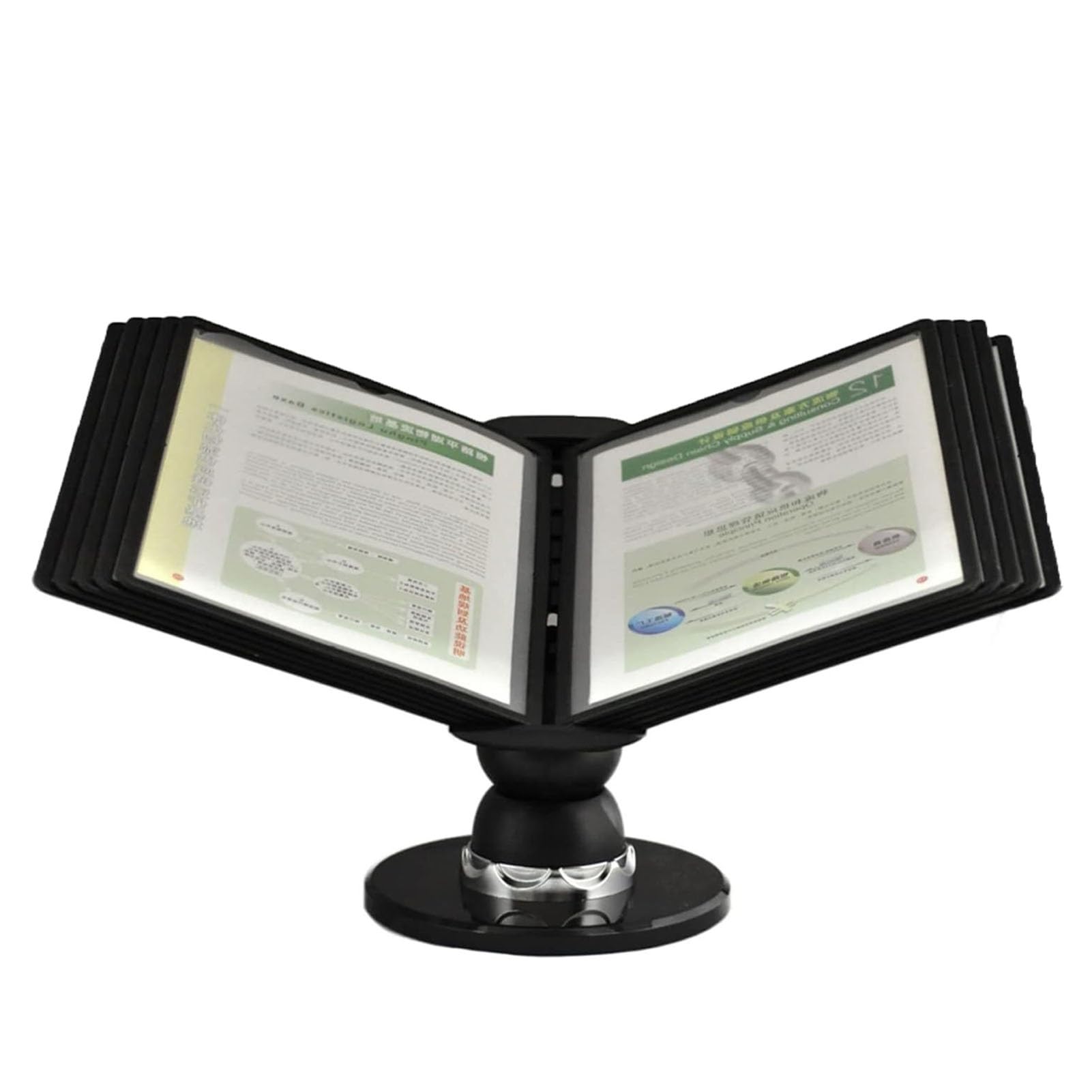 Clasificador De Mesa - Mesa Paneles De Visión, 10 Bolsillos, Giratorio 360° Y Ángulo De Inclinación Ajustable, Para Exhibición De Oficina Y Almacenamiento De Documentos A4
