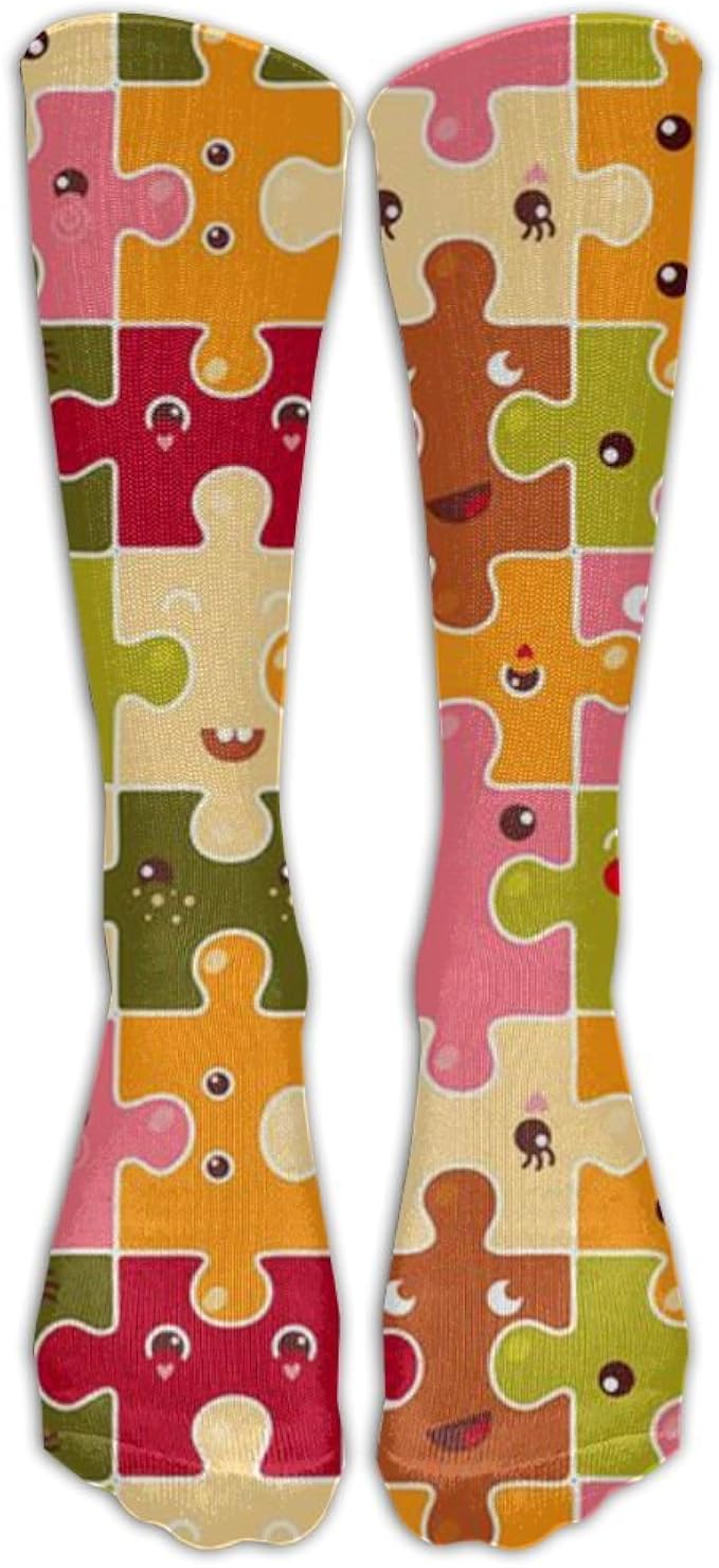 Amazon かわいいパズル絵文字 スポーツソックス 靴下 弾性ソックス 運動靴下 サポートソックス 男女兼用 抗菌防臭 吸水速乾加工 スポーツソックス 通販