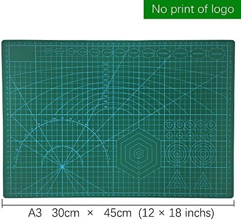 Cut pad Cutting mat Metric" A3 Double Sided Self Healing 5 Layers Cutting Mat,PVC Cutting Mat Great for Scrapbooking,Sewing Quilting, and All Arts & Crafts Projects 12" x 18",30cm x 45cm, Green