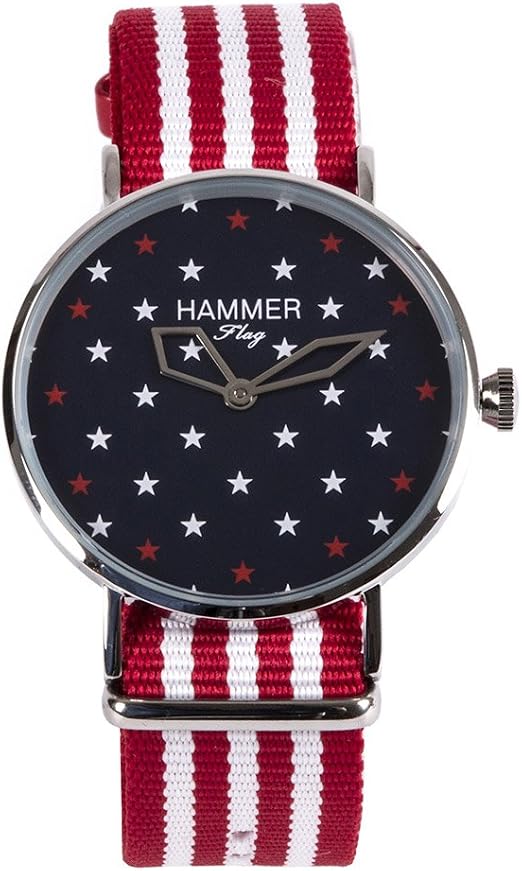 Orologio da polso uomo Hammer Flag movimento a quarzo 3ATM cinturino in  tessuto colorato H5478 (America) : Amazon.it: Orologi