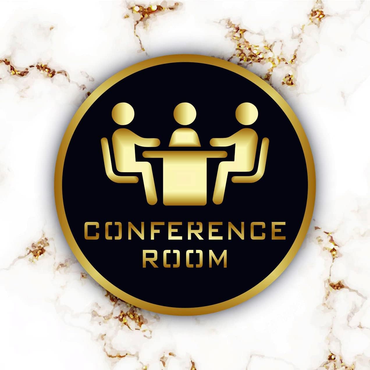 Kubik Letters Foam Board Signage Nano Self-Adhesive Black Golden Sign For Business Shop Stores Cafes Shops Hospital School Office Hotel Restaurant Hotel Company Malls(CONFERENCE)
