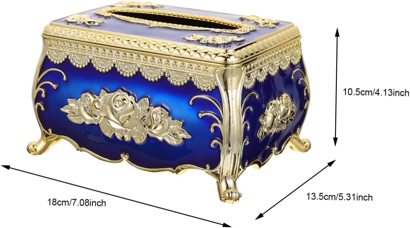 Vintage Tissue Box Cover in Zinc Alloy for Desk Decoration image 2