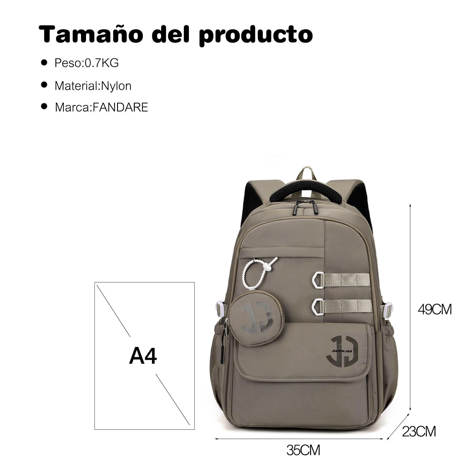 FANDARE Mochilas infantiles con monedero Mochila Escolar para Niños y Niñas de 8 a 17 Años Mochilas tipo casual 40L Bolsas escolares Estudiante Universitario Adolescentes marcha Bolsos mochila
