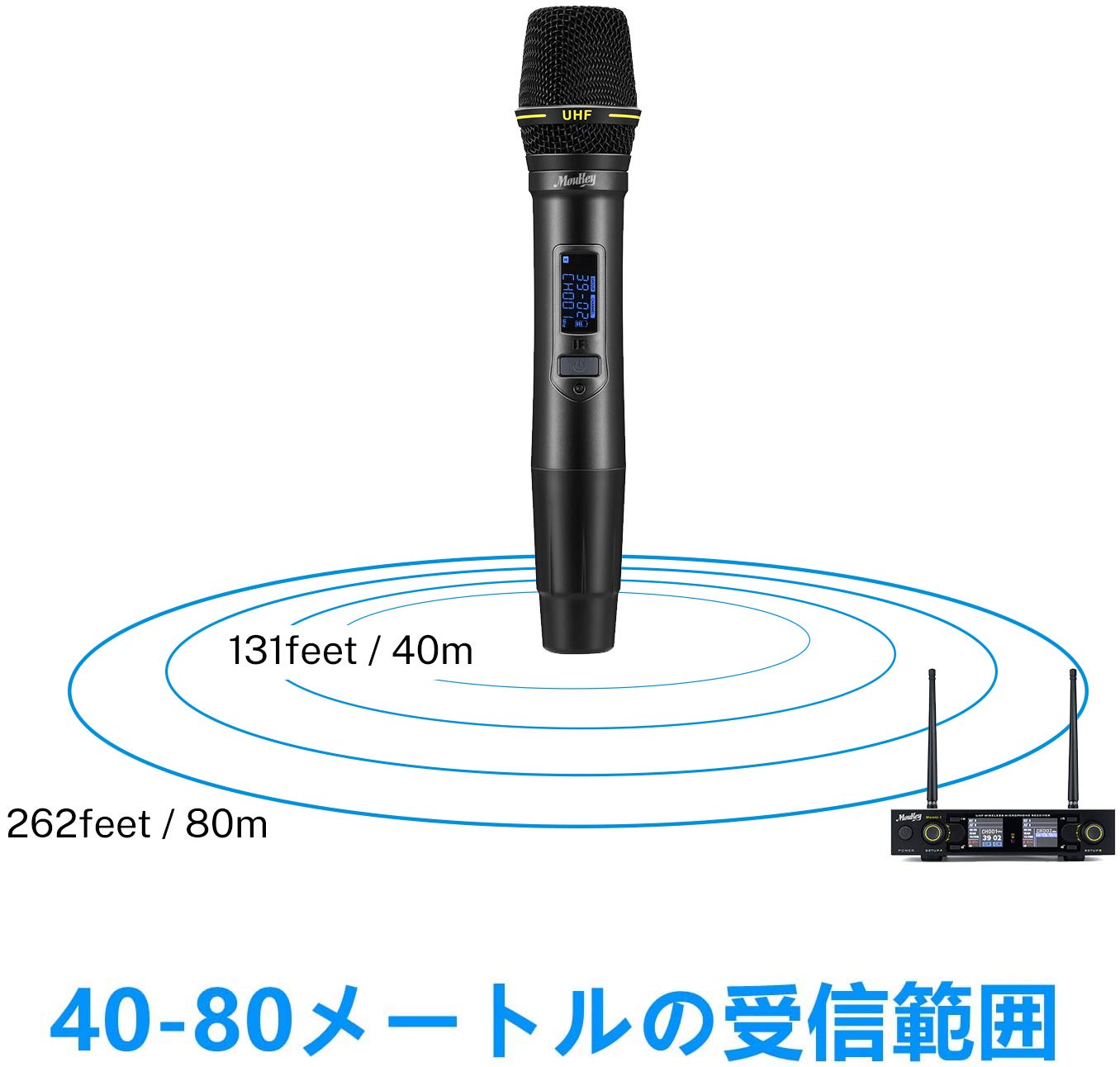 Amazon | Moukey ワイヤレスマイク セット ハンドヘルド型