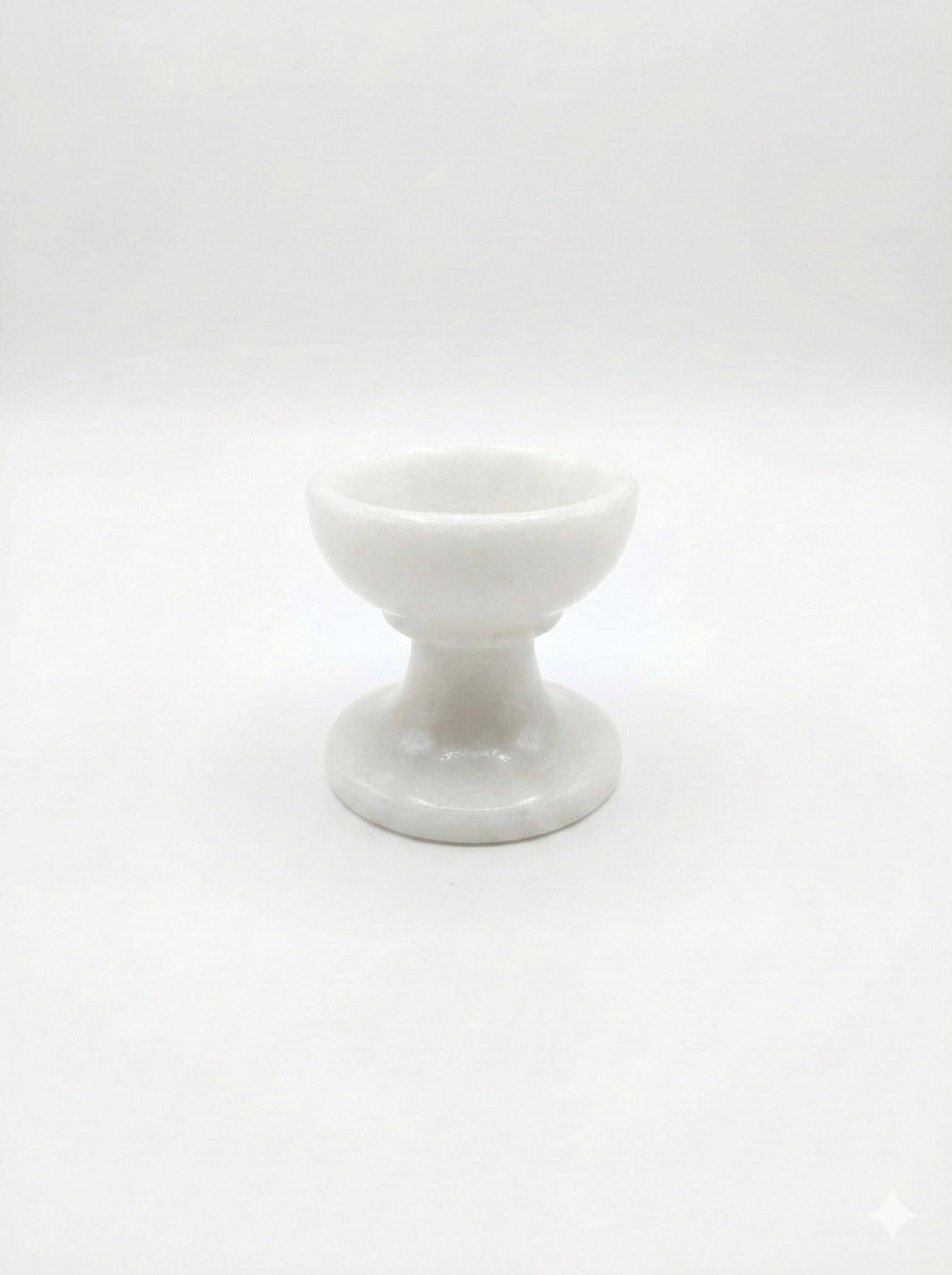 Handcrafted Small White Marble Diya Stand | Mini Tea Light Candle Holder for Pooja Mandir & Home Decor | Stone Deepak Lamp for Diwali Return Gifts (2 Inches, 1, Count)-image-44