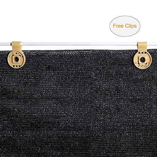 Shatex 90% Sun Shade Fabric for Pergola Cover Porch Vertical Screen, 8x12ft Black