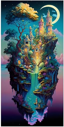 Easy Craft Diamond Painting DIY Kit, 60x30cm- Floating Magic Island
