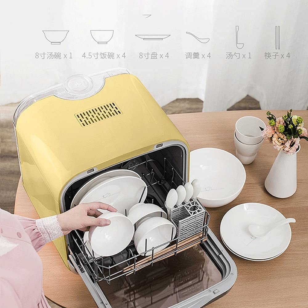Lavavajillas de encimera portátil completamente automático Lavadora portátil de 5 programas de lavado, con adaptador de grifo para lavavajillas, limpieza a alta temperatura