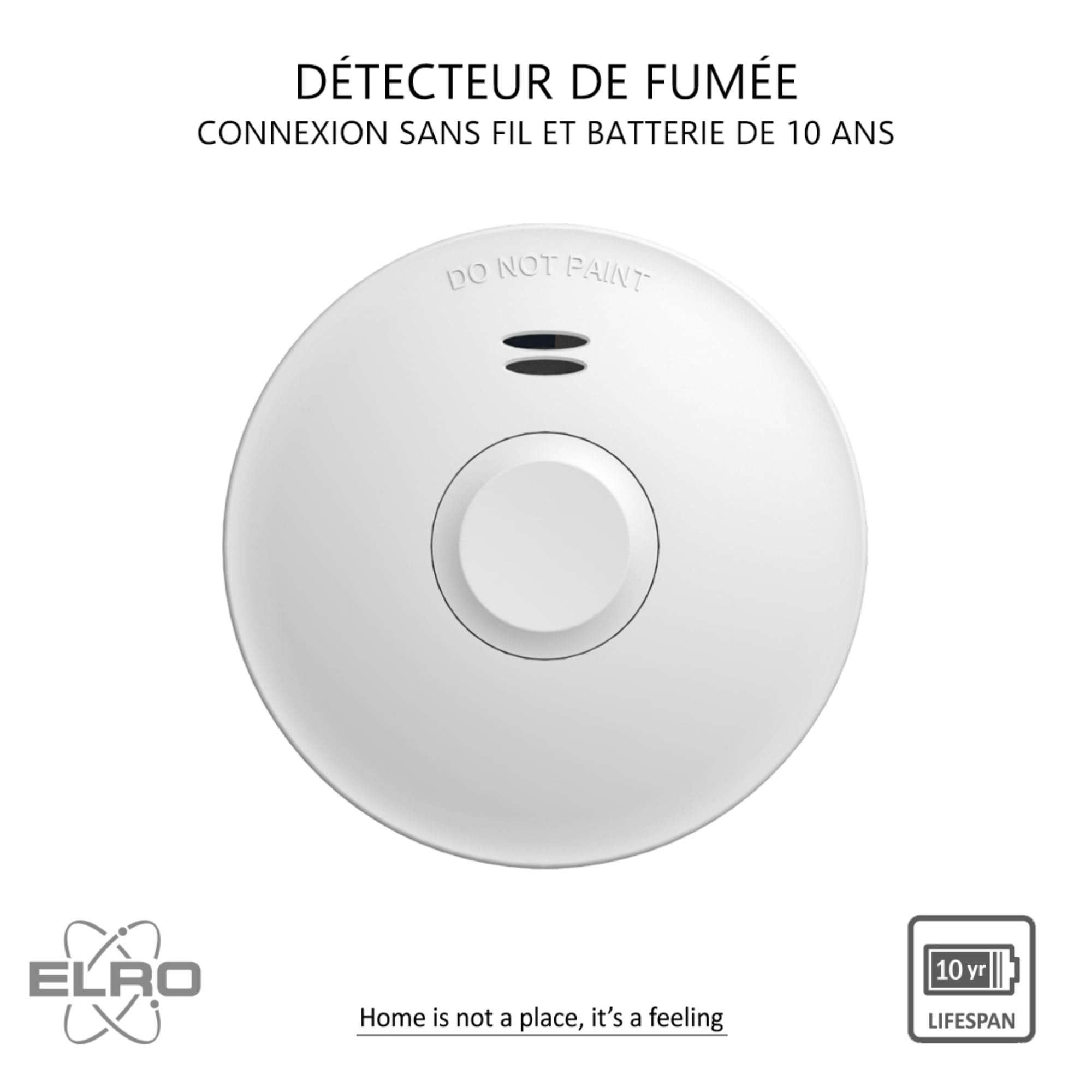 ELRO FZ5010R Détecteur de fumée sans Fil avec Batterie de 10 Ans - Conforme à la Norme européenne EN14604