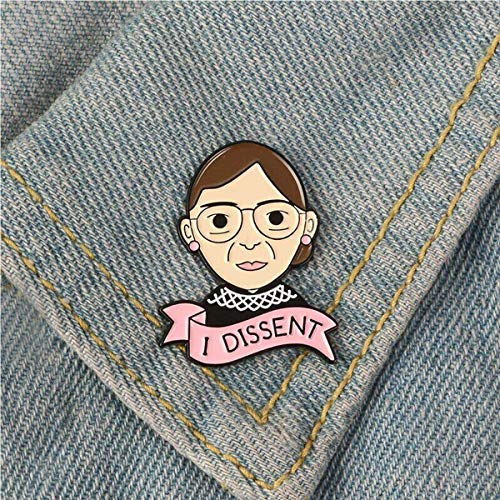 Image of RBG Pins Ruth Bader Ginsburg Pins I Dissent Pins RBG Dissent Collar Feminism Pins Women'S Rights Judge Badge Pins 4 pcs