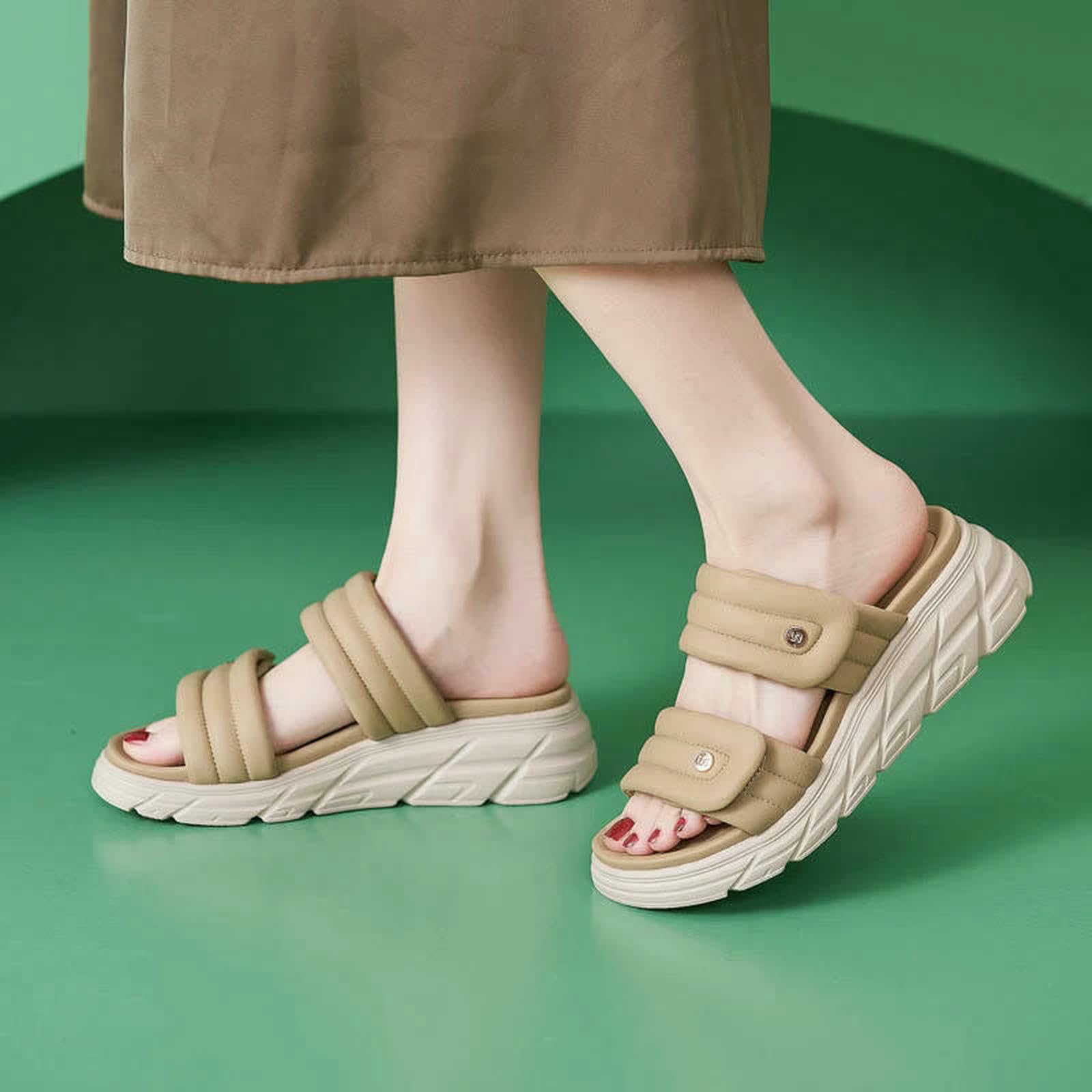 Ciabatte Donna Leggere A Forma di Nuvola per Donne E Uomini, da con Suola Spessa Antiscivolo, Pantofole Cuscino, Infradito, Sandali Estivi-nero-36