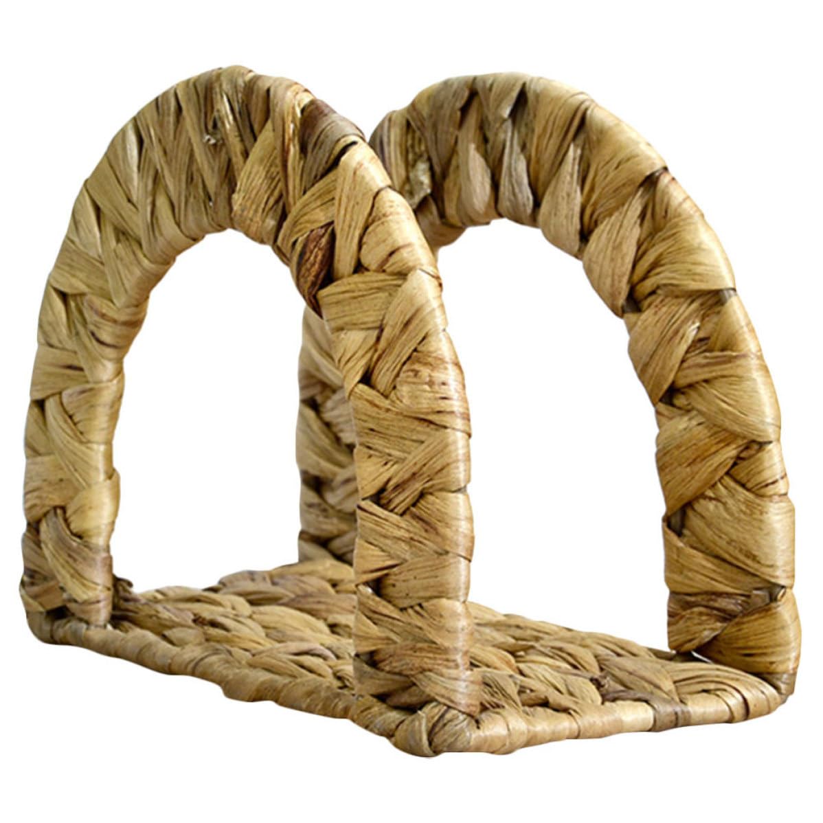 Servilletero de pasto calabaza beige de Holibanna con estructura estable para mesa de hotel