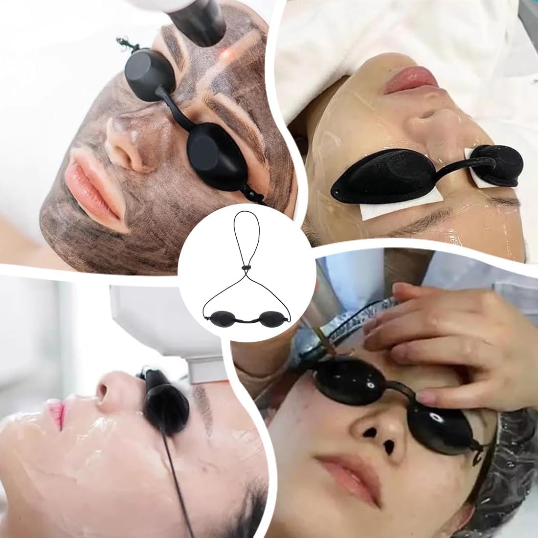 Solarium Brille, Schutzbrille Rotlichtlampe, Rotlicht Brille Augen, UV Schutzbrille, UV Brille, Für Therapie Solariumbrille Augenschutz,Solarium Brille UV Schutz(Schwarz)