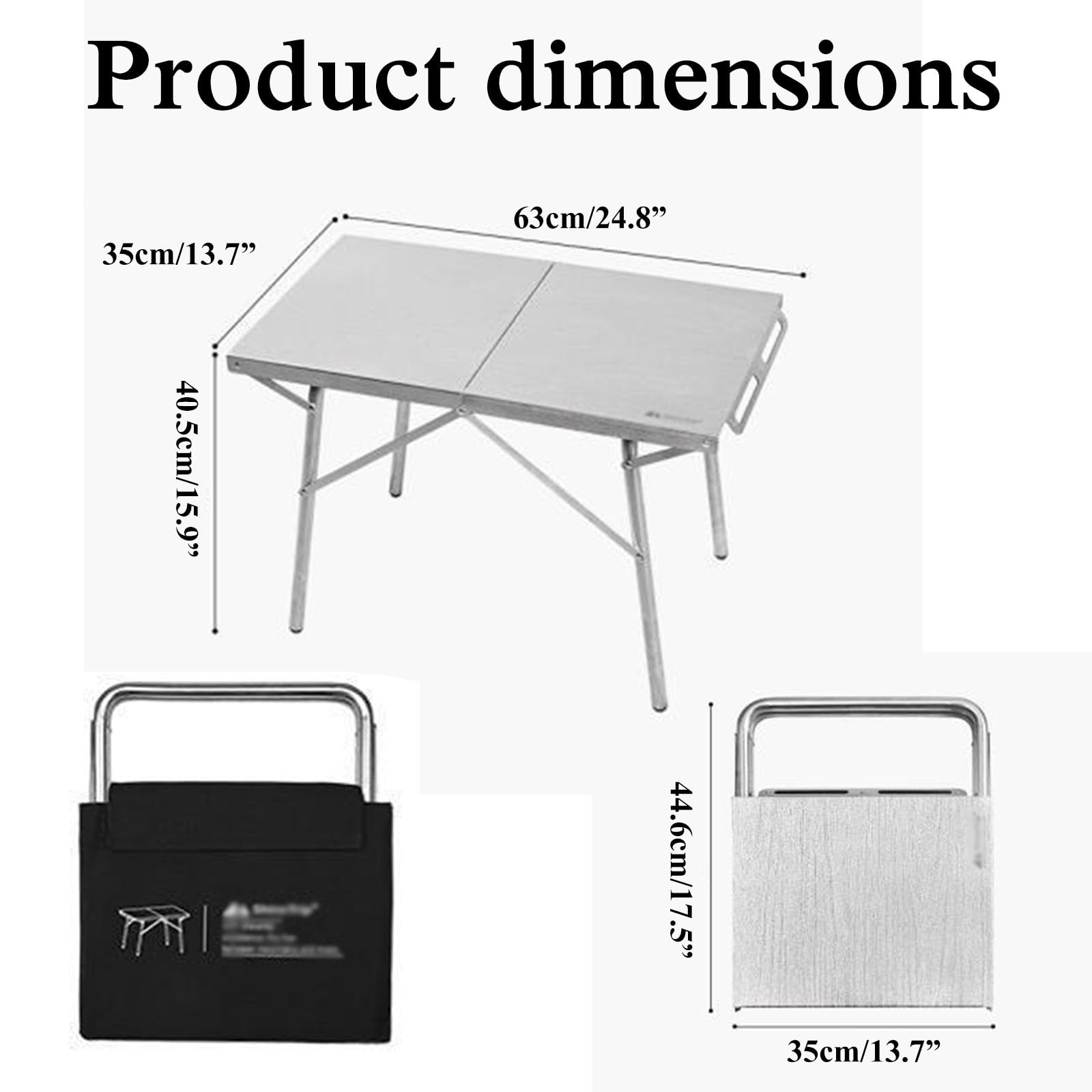 Tavolo pieghevole in metallo per feste, picnic, barbecue, terrazza, pesca, tavolo da campeggio, compatto e portatile, capacità di carico 50 kg