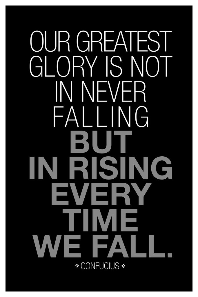 Confucius Poster Motivational Inspirational Famous Quote Our Greatest Glory Affirmation Sayings Cool Wall Art Print Poster 12x18