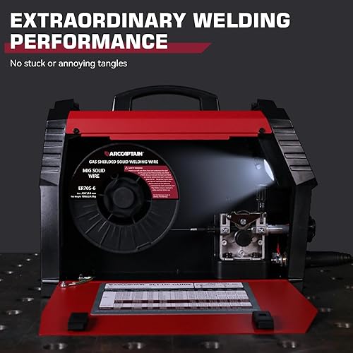 Miniatura 6 de ARCCAPTAIN Alambre de soldadura Mig, 0.030 10Lb Mig Wire ER70S-6 10Lbs Gas Sólido Acero al Carbono Bajo Splatter Mig Alambre de soldadura compatible