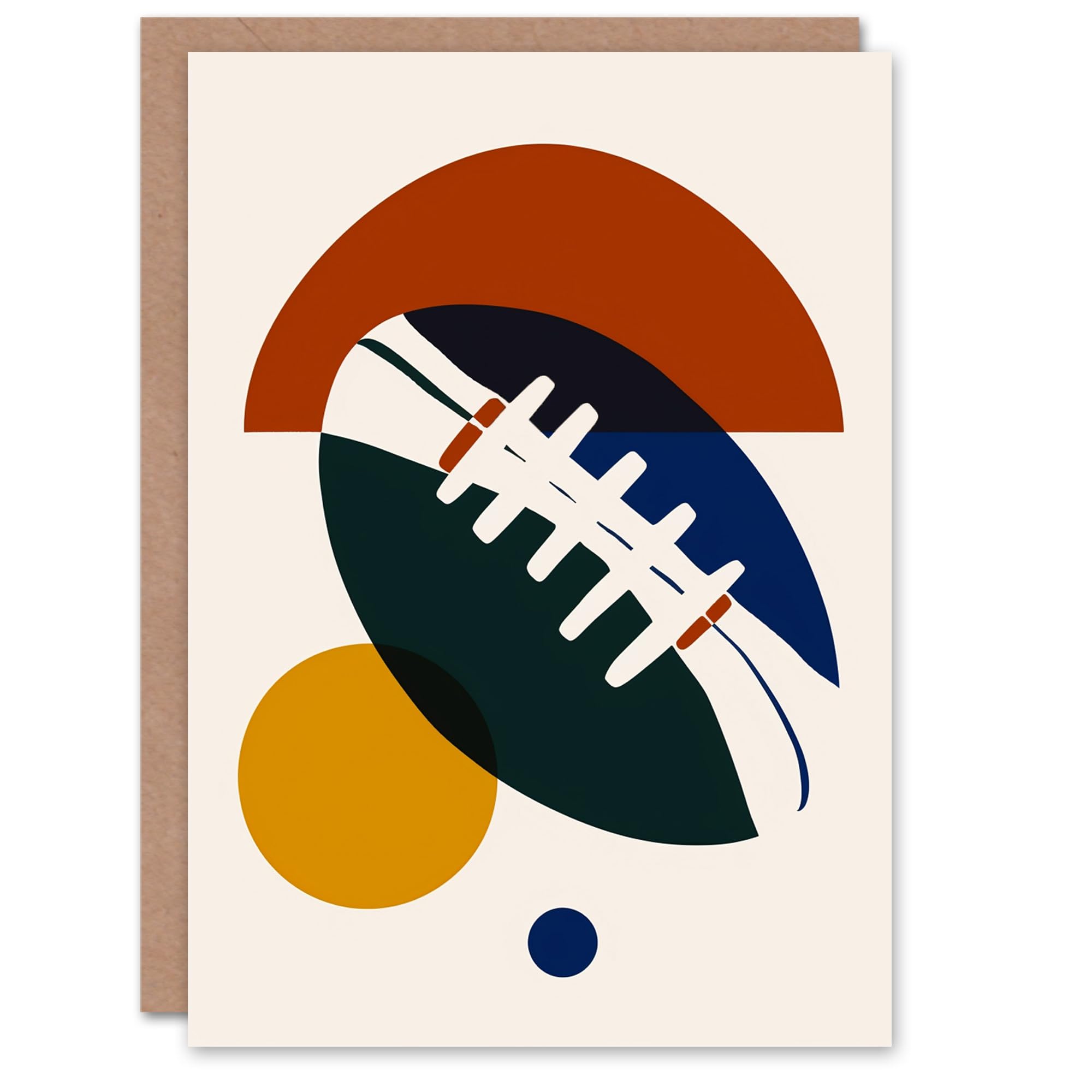 Artery8 American Football Rugby Ball Abstract Geometric For Him Man Birthday Card