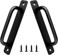 Vista 1 de Piutouyar 2 Pack Aluminum Alloy Sliding Barn Door Handle, 128mm / 5 Inch Hole Center Gate Door Handle, Closet Door Pulls with Plate for Kitchen