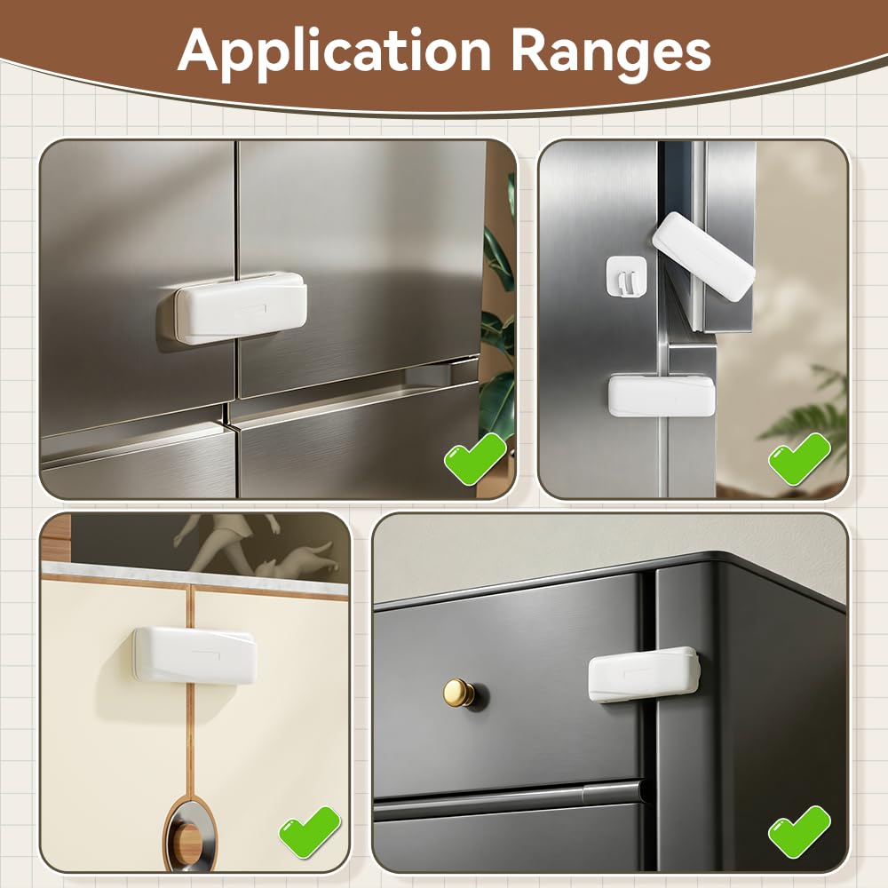 SAFELON 6 PCS Baby Safety Fridge Locks, Childproof Cabinet Locks - Image 3