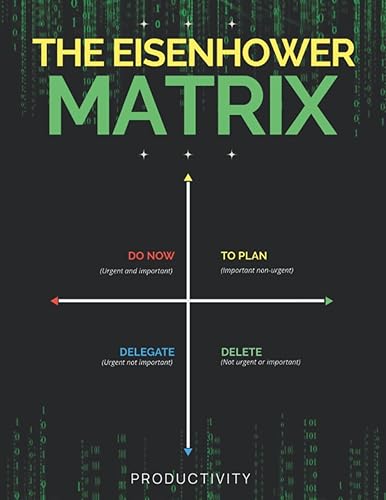 The Eisenhower Matrix: Time &amp; Task Management Planner , Set and focus on your priorities , Task Priority Matrix , Urgent-Important Matrix Notebook | Large