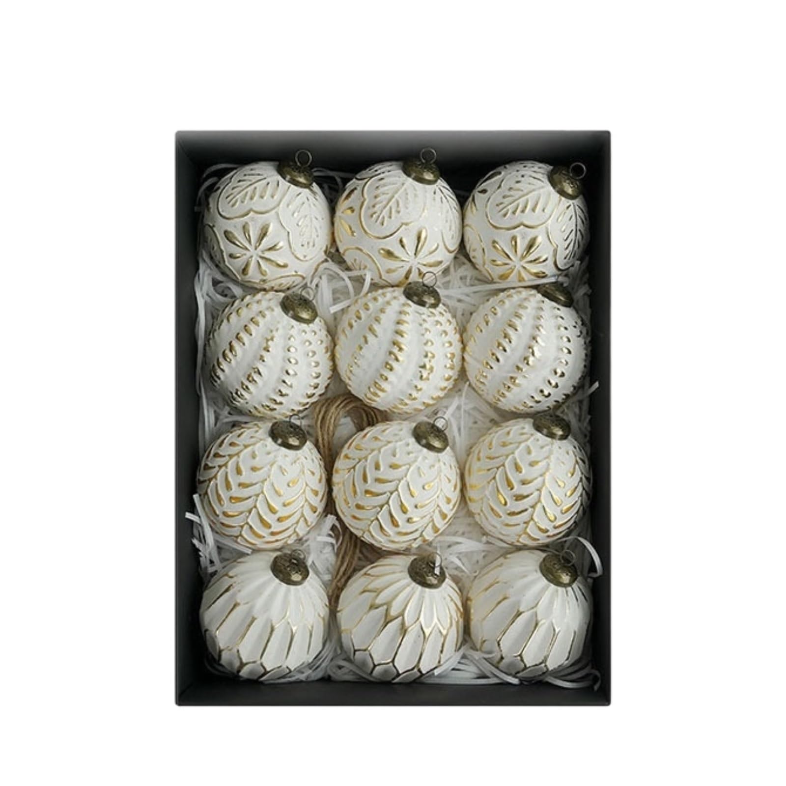 Boule de Noël, Ornement, 12 Boules Décoratives en Plastique for Décoration De Noël, 8 Cm Décoration pour Sapin(White)