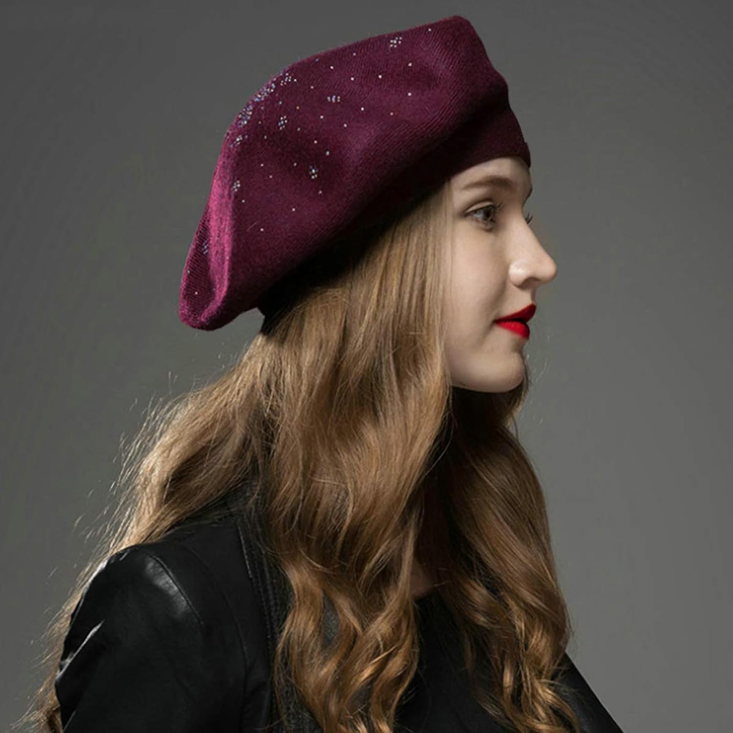 Sumolux Women Beret Hat French Wool Beret Beanie Cap Classic Solid Color Autumn Winter Hats - Image 2