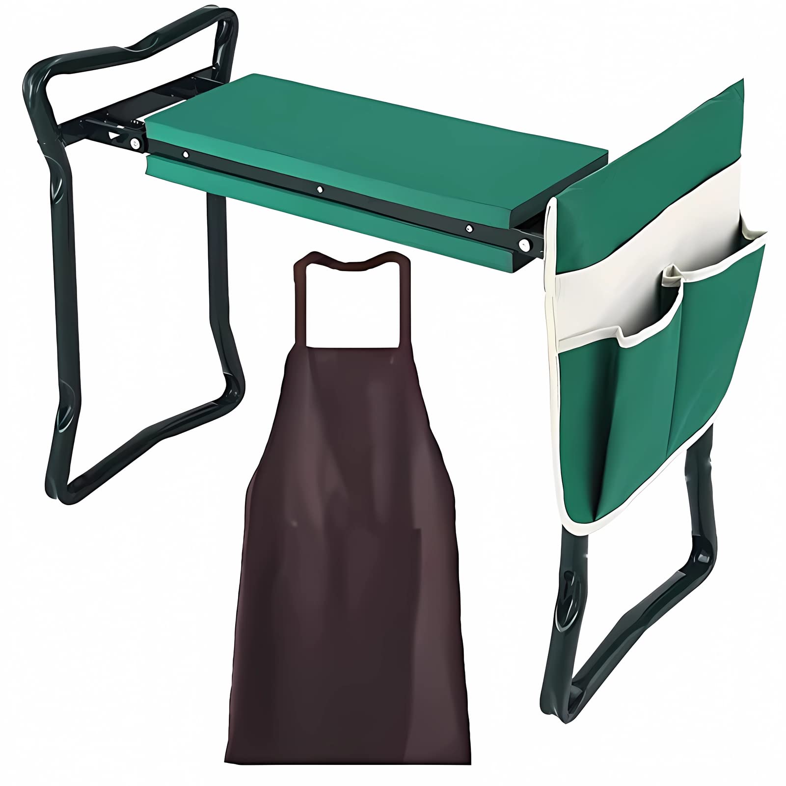 NEISRAI Garden Kneeler Seat Garden Bench Multifunction Garden Stools with Tool Bag Seat with Thicken EVA Foam Pad Outdoor Portable Kneeler for Gardening (Green)