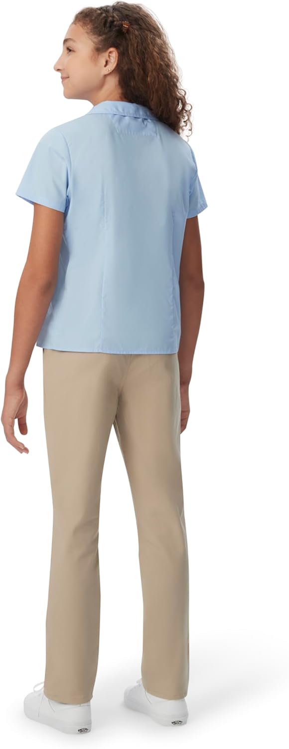 French Toast Peter Pan Collar Short Sleeve Blouse (Girls Standard & Plus Sizes), Blue, - Image 6