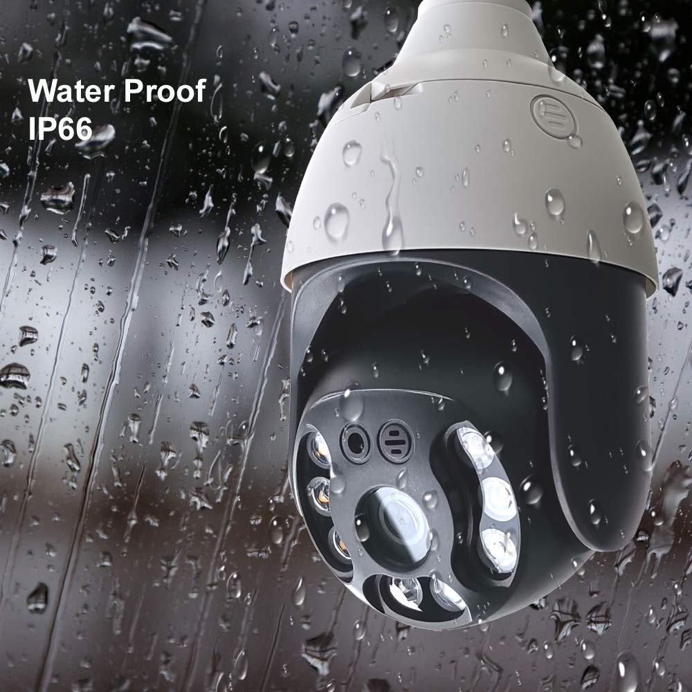 Telecamera IP Wifi esterna | 1080P HD | Pan/Tilt/Zoom | Sistema di sorveglianza di sicurezza | Visione notturna | Rilevamento del movimento | Due vie conversazioni | Vista remota e Contral