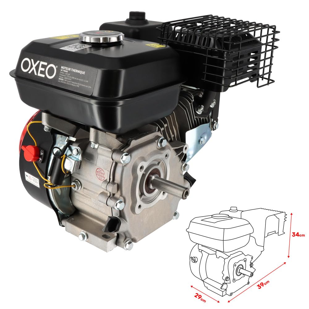 Moteur thermique 4 temps 7CV - 210cm³ - Moteur OHV monocylindre arbre 19.05mm - 3600 tr/min - Alerte huile - Refroidissement air