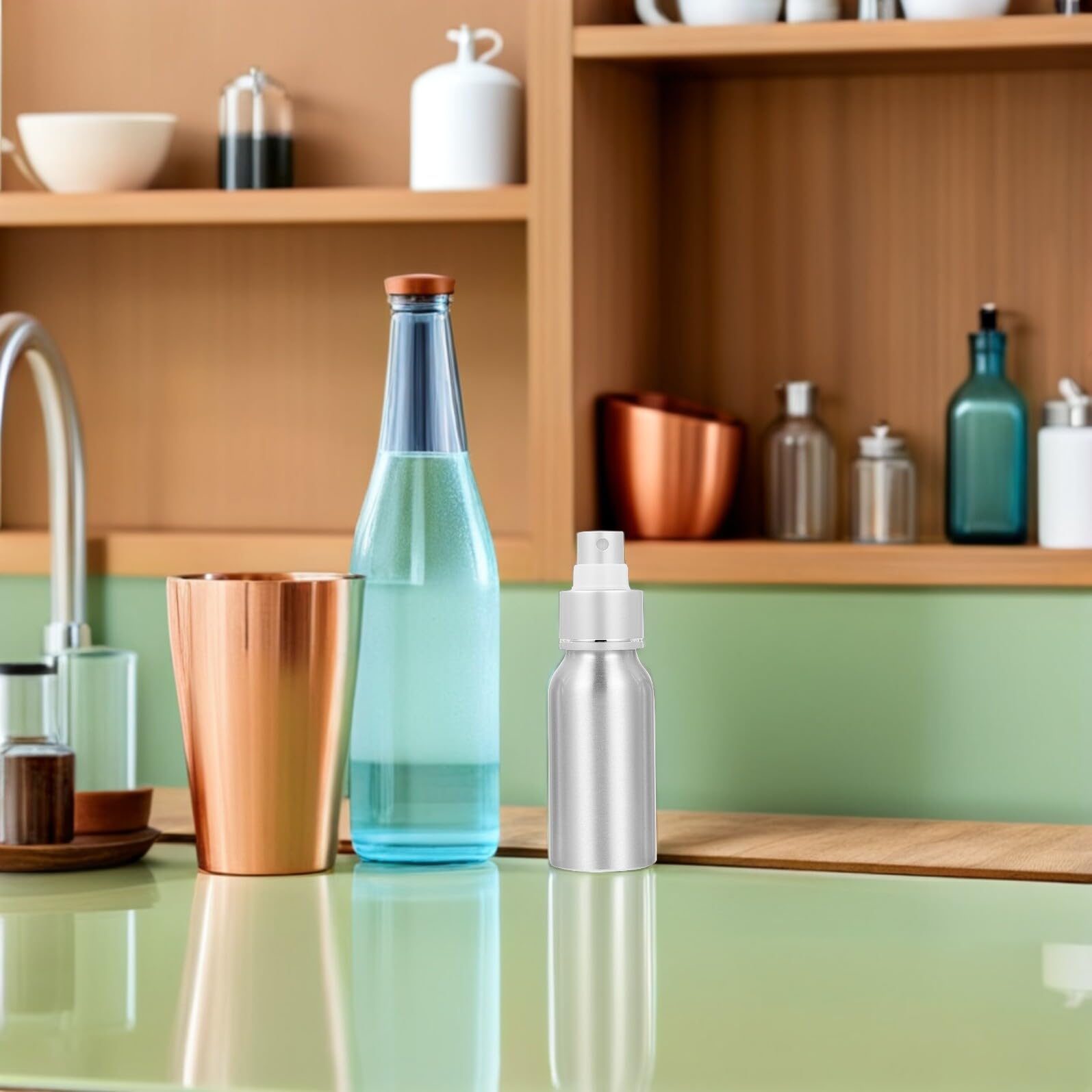 2 Stück Cocktailzerstäuber 50 Ml aus Aluminium und Pp Wiederbefüllbare Sprühflaschen für Wein und Sherries Tragbar für Home Riegel und Küche