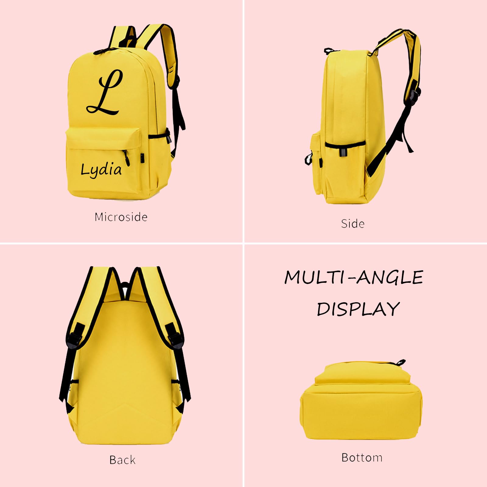 Generisch Zaini personalizzati per bambini, zaino personalizzato per bambini con nome e motivo, zaino impermeabile per scuola materna/elementare/giovani, zaino per ragazze e ragazzi S/M/L