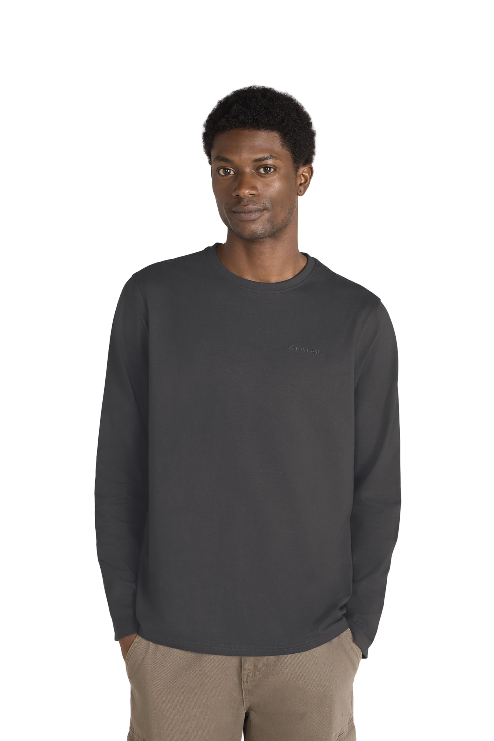 Animal Men's Dark Grey Otis Long Sleeve T-Shirt - Lightweight, Comfortable Fit - Spring, Summer, Walking & Outdoors