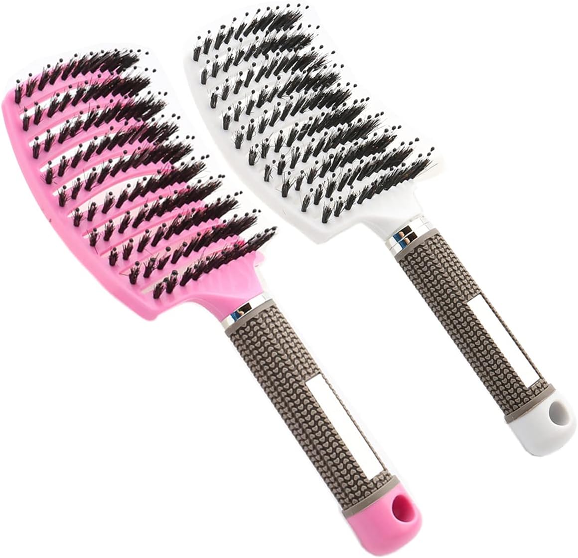 Boar Bristle Hair Brush set JT JUSTIME Curved and Vented Detangling
