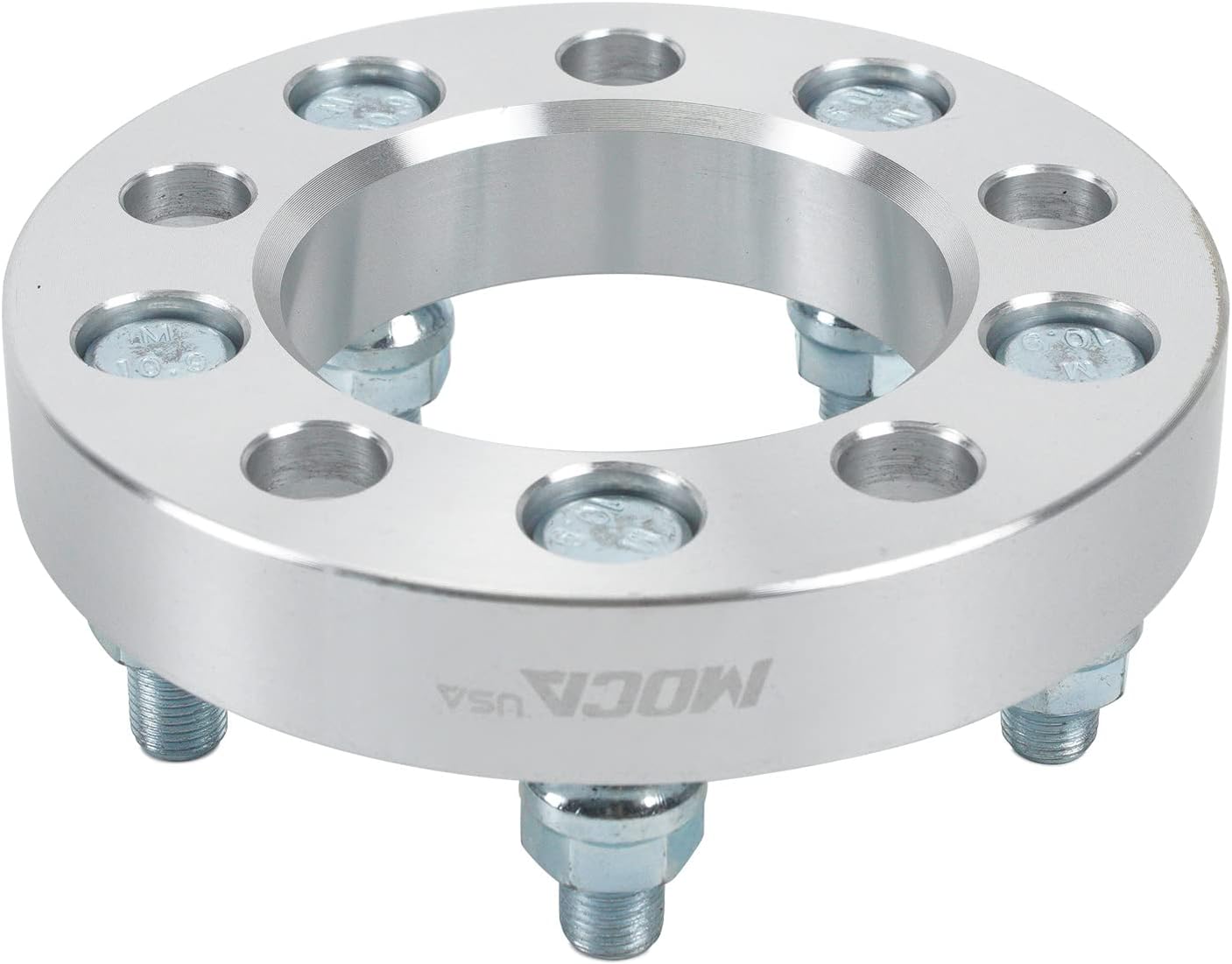 MOCA 25.4mm 5x114.3 Hubcentric Wheel Spacers (82.5mm Bore) - 1/2" x20 Studs Fit for Ford Explorer Flex Taurus Edge & for Jeep Liberty Wrangler & for Free Tire Pressure Gauge (Silver, Pack of 4)
