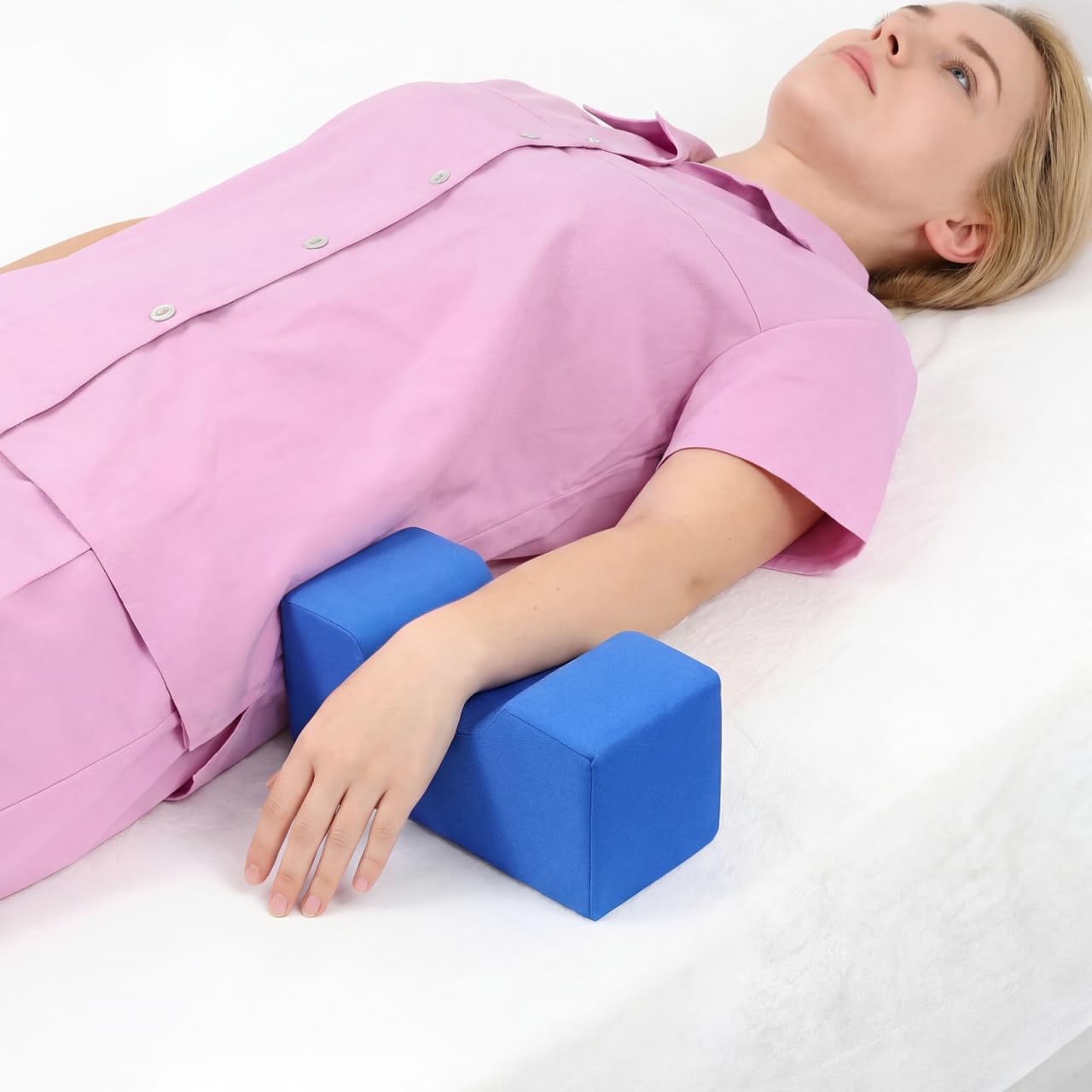 Protective Hand and Foot Pads 2-Pack Cushion for Bedridden Patients with Foot Elevator Pillow for Pressure Relief and Injury Protection 7.87X3.94 Inches Blue