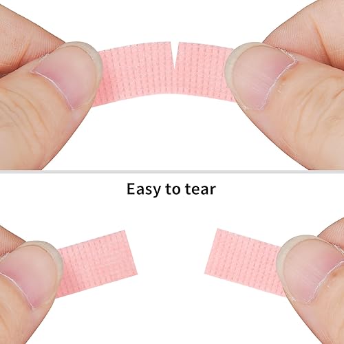 Miniatura 4 de 8 rollos de cinta de pestañas, 29.5 ft/10 yardas, adhesivo rosa, tela transpirable, cinta de ojos para maquillaje, suministros de extensiones de