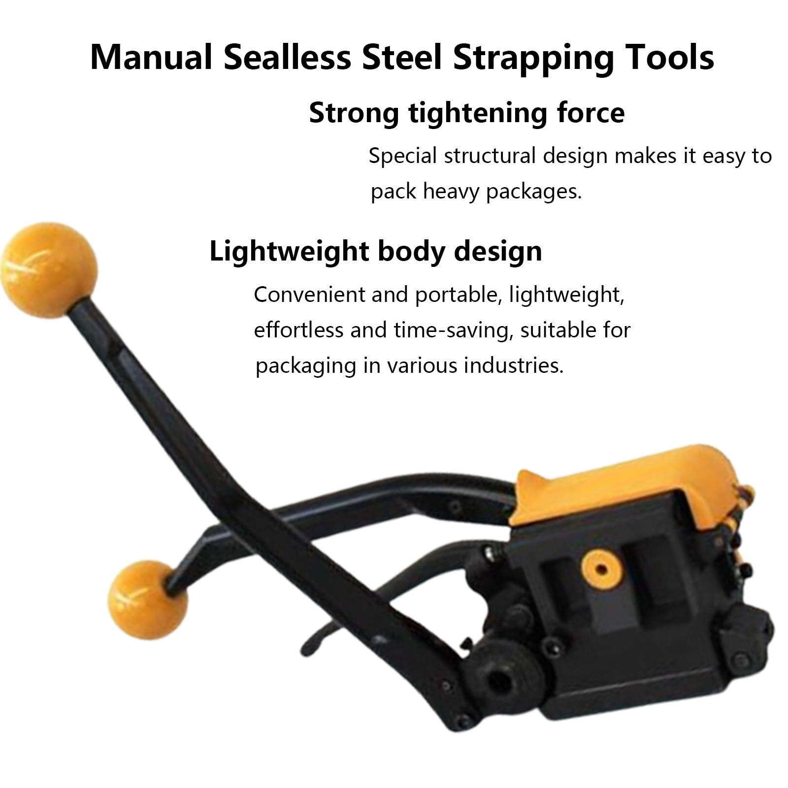Outil de cerclage manuel sans joint en acier, largeur 1,27 cm - 1,9 cm, épaisseur 0,38-0,7 mm