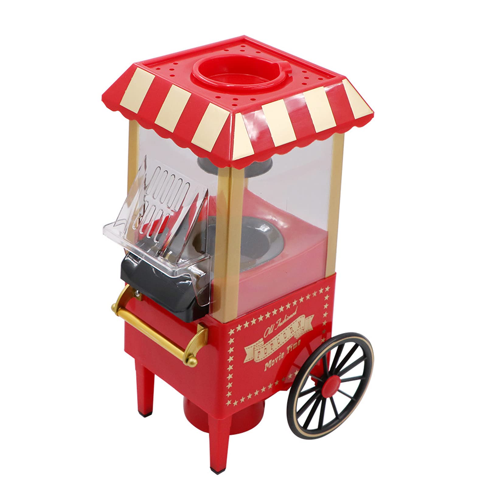 Decdeal Popcorn Machine Household Retro Trolley Electric Popcorn Machine Family Popcorn Machine Children's Mini Popcorn Machine Classic Car Grain Popper EU-image-16