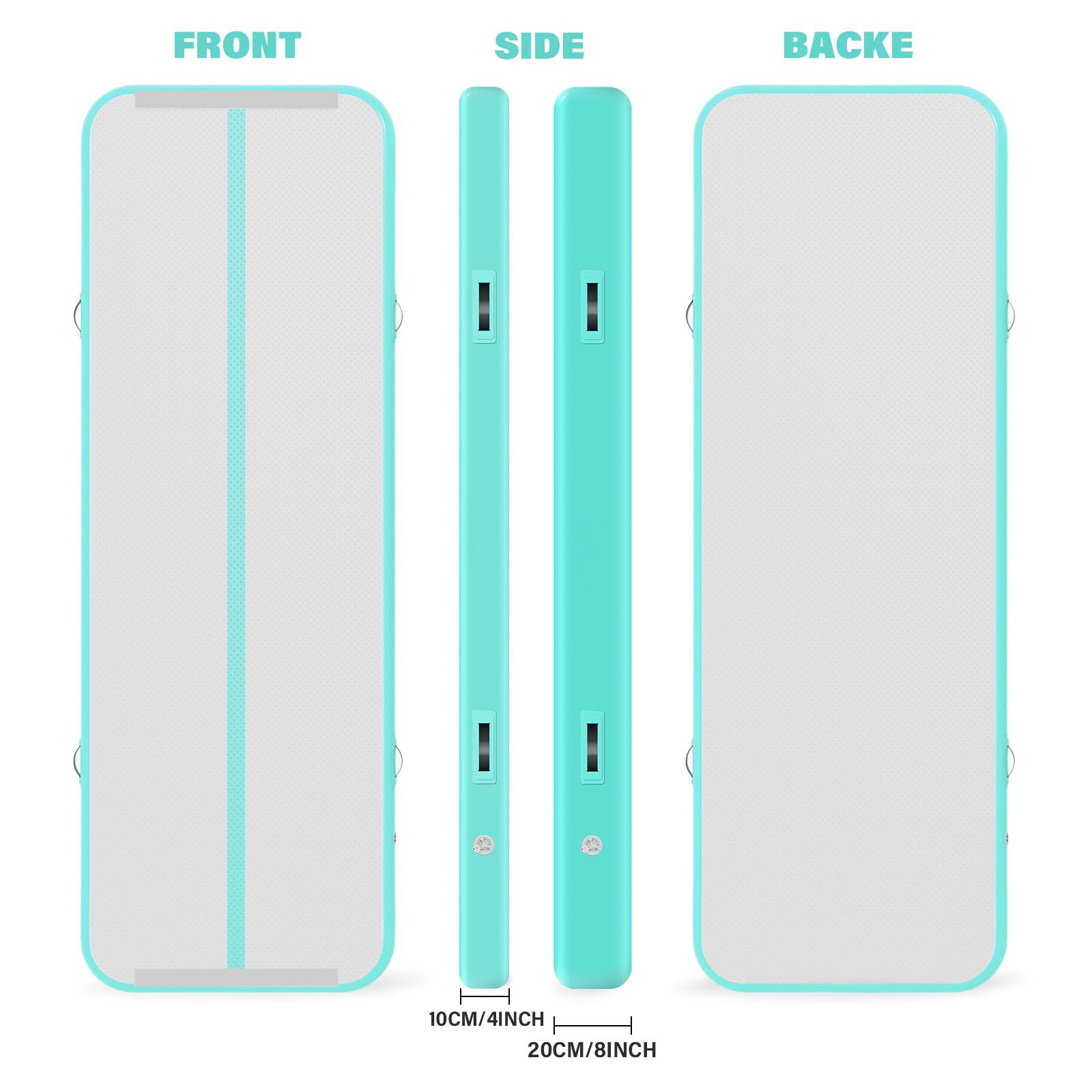 Air Track Ginnastica Artistica 3/4/5/6 Metri 10/20cm Spessore – Tappeto Ginnastica Artistica da Casa con Pompa Elettrica, Tappetino Gonfiabile per Allenamento, Yoga, Cheerleading, Fitness