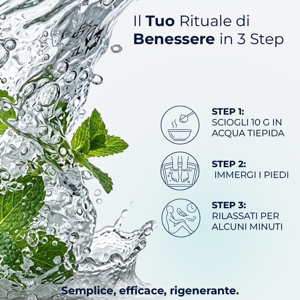 Zanni Sali Podalici, Sali per Pediluvio Rinfrescante e Tonificante con Mentolo, Timo ed Eucalipto, Sali da Bagno a Effetto Deodorante Piedi Stanchi, Sollievo e Riduzione Gonfiore, 100 g, Made in Italy
