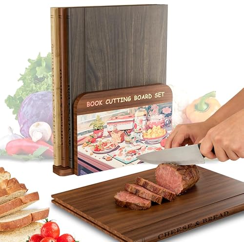 Premium Book Cutting Board Set – Crafted from 100% Black