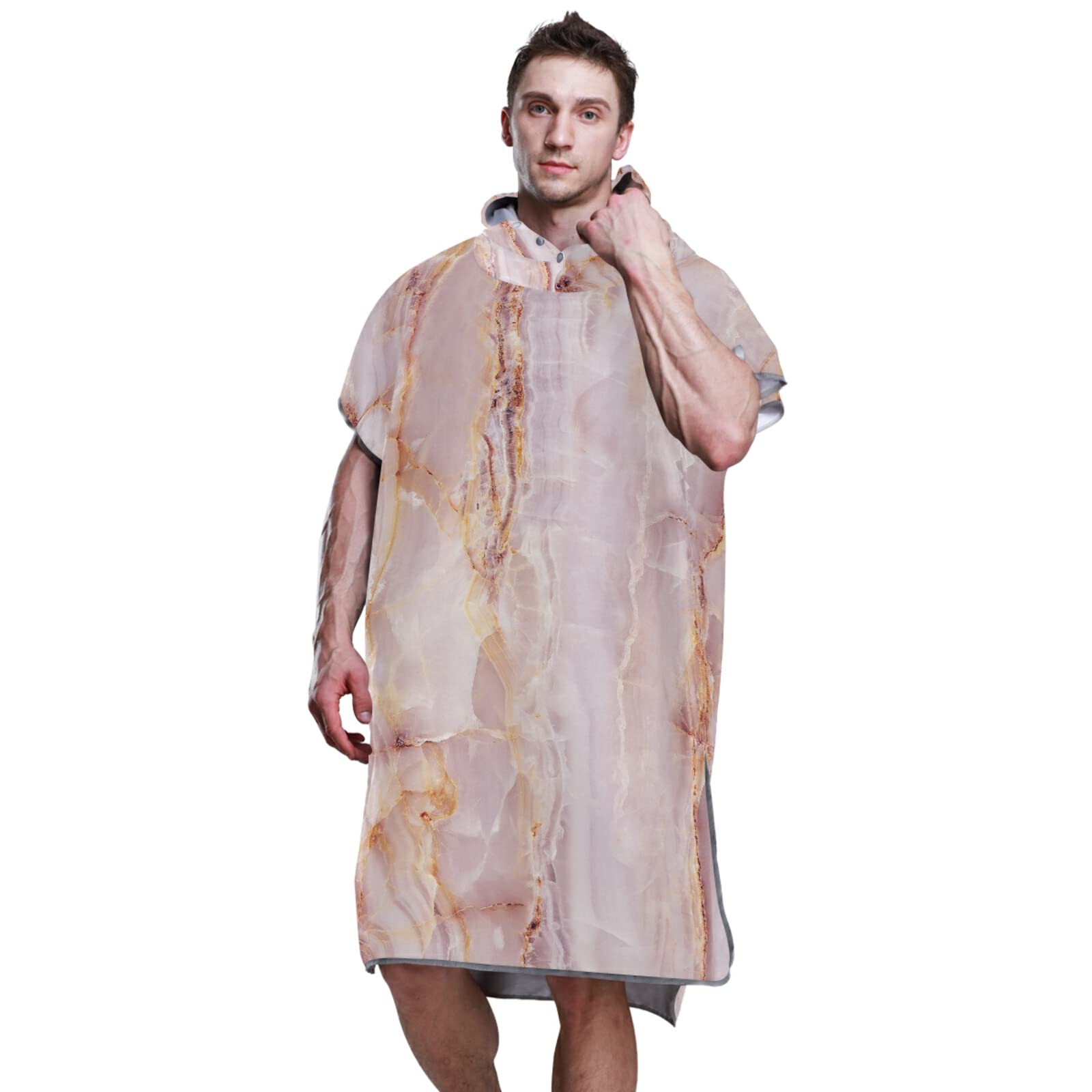 Poncho de surf pour adulte avec capuche et poche, séchage rapide, en microfibre, pour bain, plage, extérieur