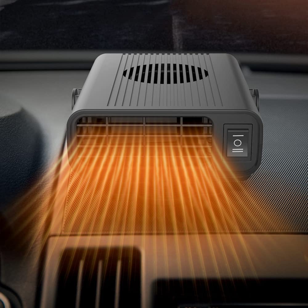 12V 12W 2 en 1 Calentador de automóvil Ventilador de automóvil eléctrico Descongelador de ventana Desempañador de ventana Rotación de 360 ​​​​°