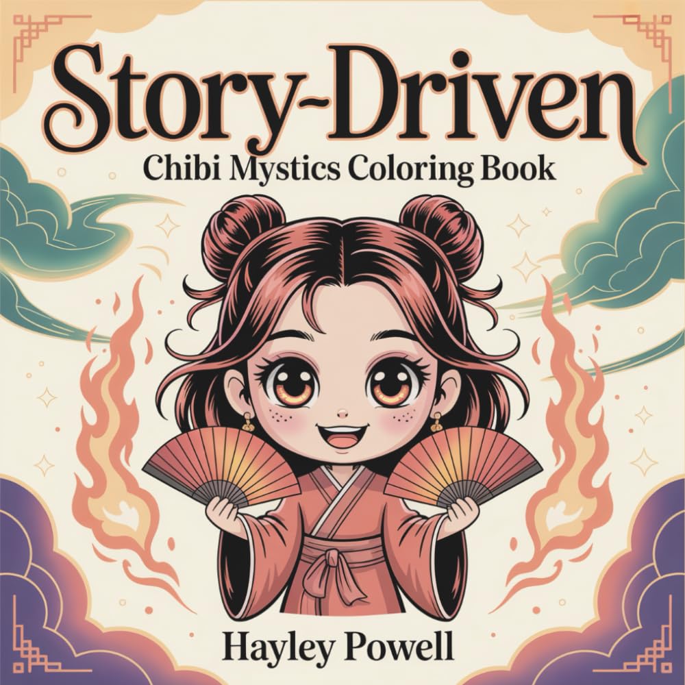 Story-Driven: Chibi Mystics Coloring Book - 40 Unique Eastern Fantasy Characters with Traditional Asian Folklore Designs for Adults (Anime Coloring Book)