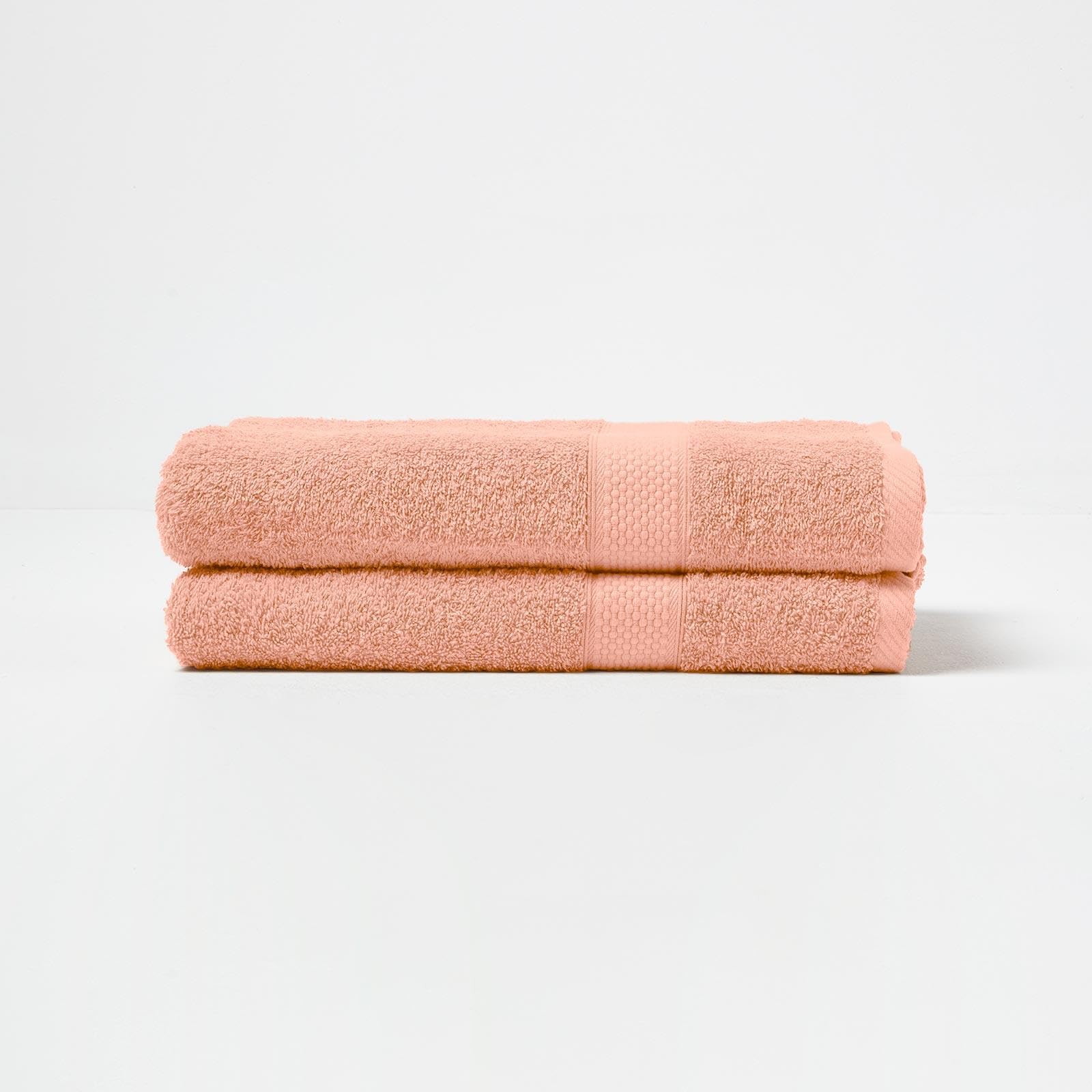 Homescapes Orange Peach Bath Towel Set Of 2 Turkish Cotton